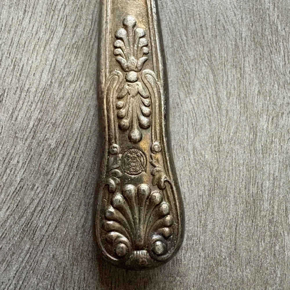Vintage U.S. CAGS Sterling Silver Pleated Handled Butter Spreader Knife